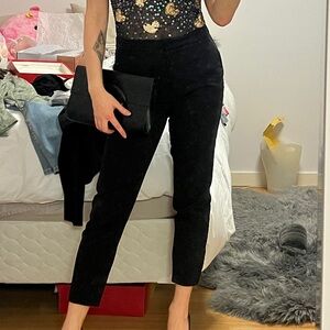 Black dress pants, with side slit